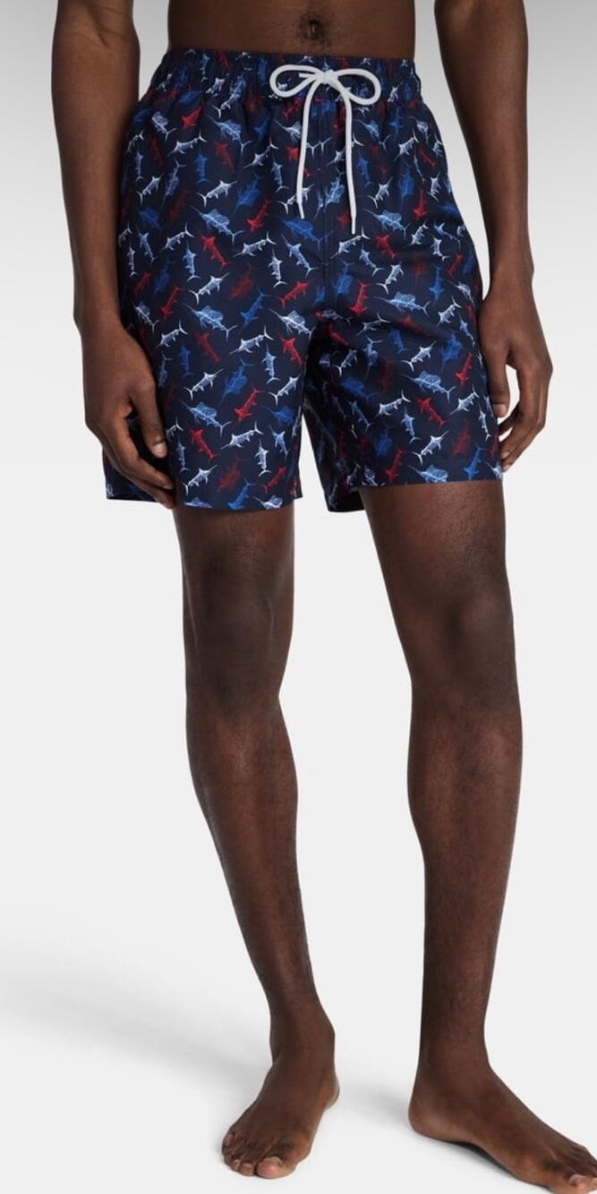 Way to Celebrate Fourth of July Men's 3XL Americana Swim Trunks 7" Inseam blue